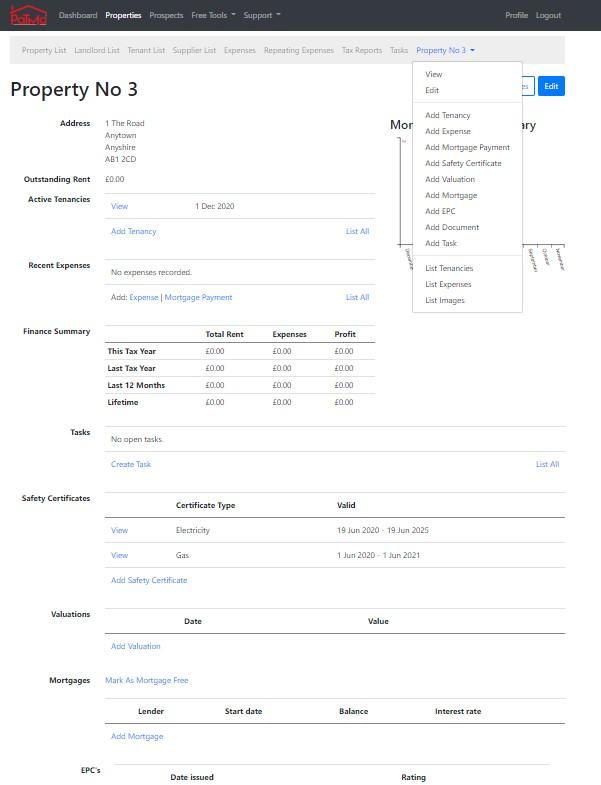 All you need to know about each property is all together on one page