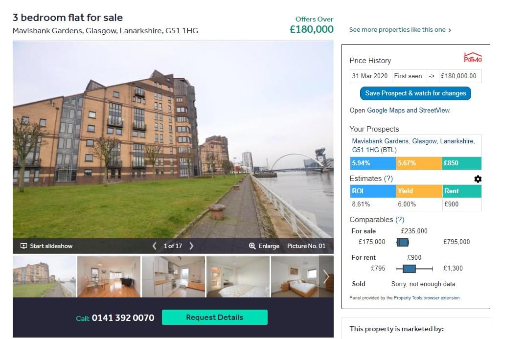 Example Rightmove Listing Showing Browser Extension