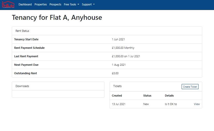 Step 2. Tenant Portal is automatically available to your tenant