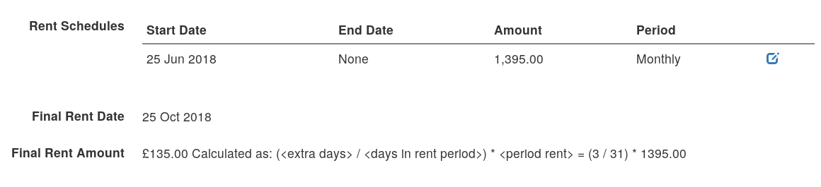 Final rent calculation screenshot
