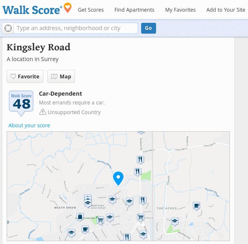 WalkScore screenshot