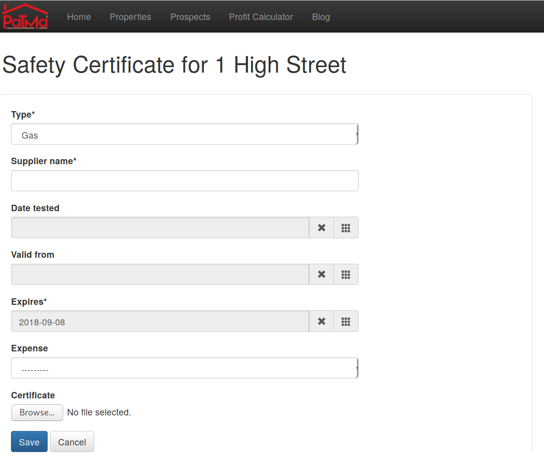 PaTMa add safety certificate screenshot