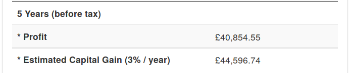 Buy-to-let profit calculator 5-year forecast