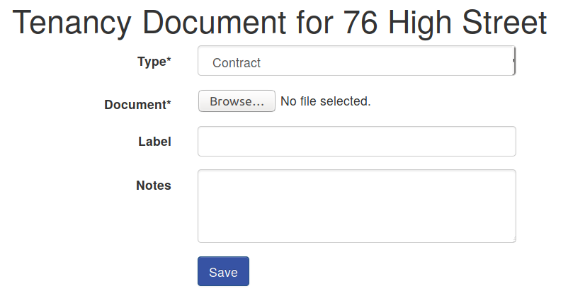 Add tenancy document form