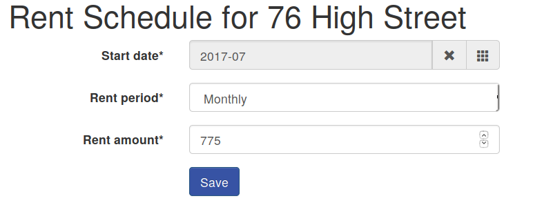 Rent change form