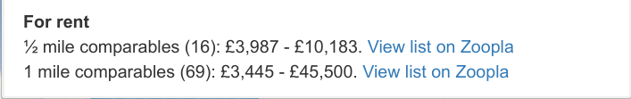 Browser extension - rental comparables