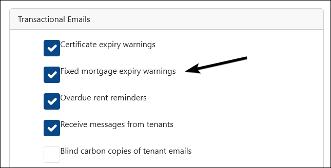 disable fixed rate reminder emails