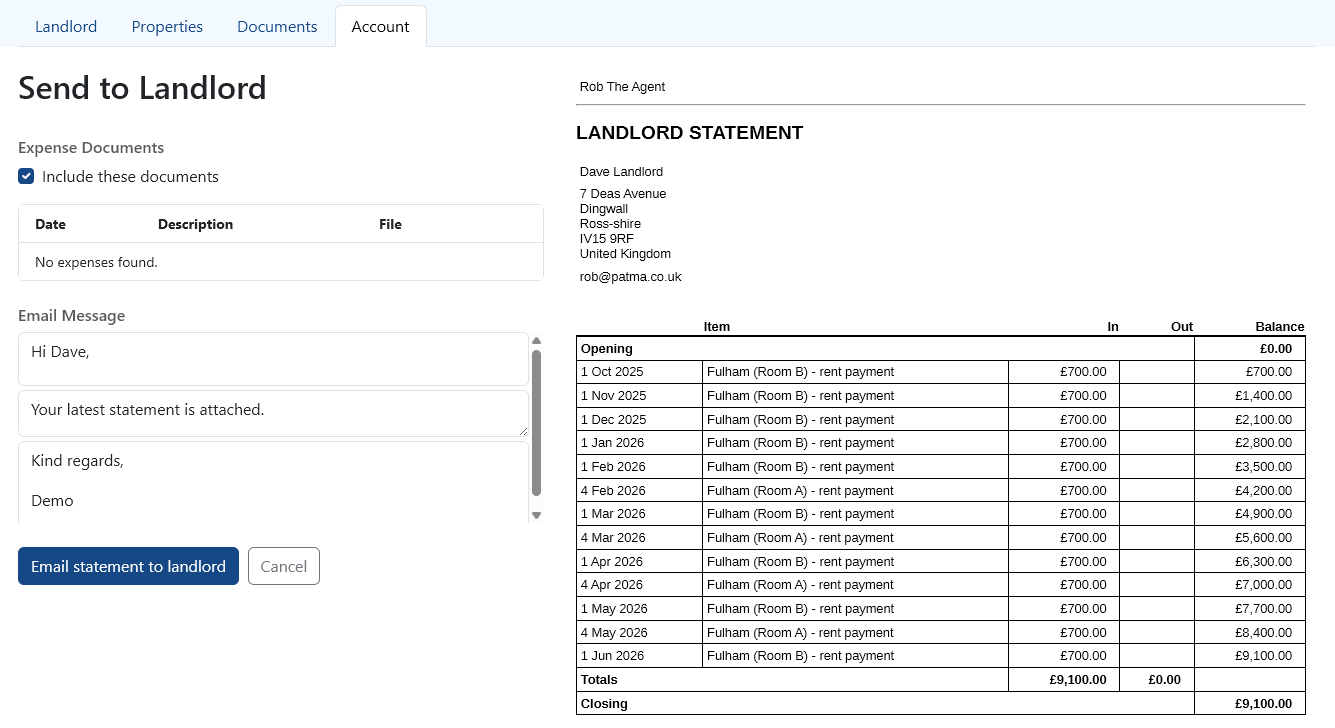 Landlord Transactions