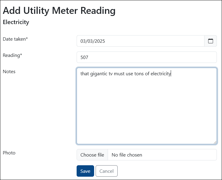 add reading form