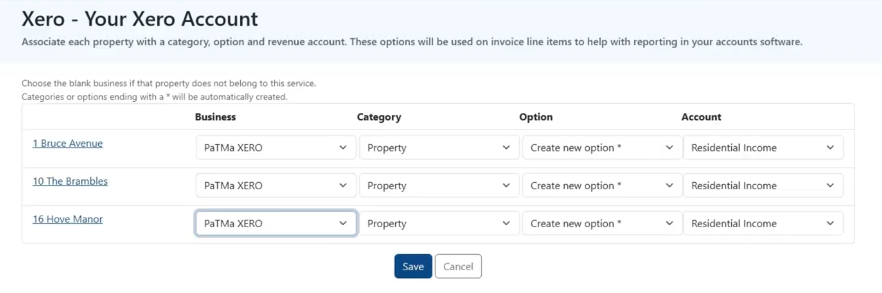 Xero Property Links
