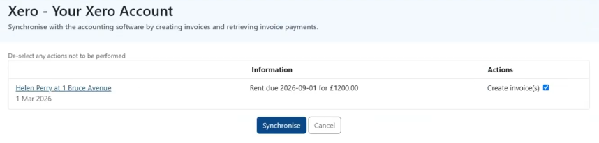 Synchronise PaTMa with Xero