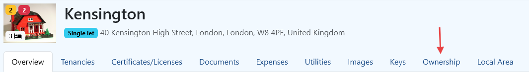 Property Overview Showing Ownership Tab