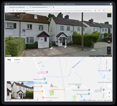 Browser extension StreetView House Finder